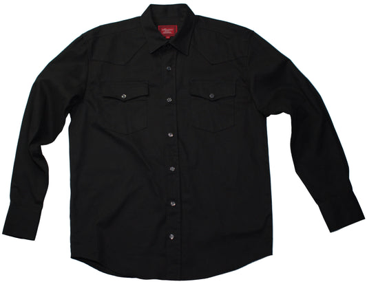 C & C Apparel Black Western Snap Long Sleeve Shirt